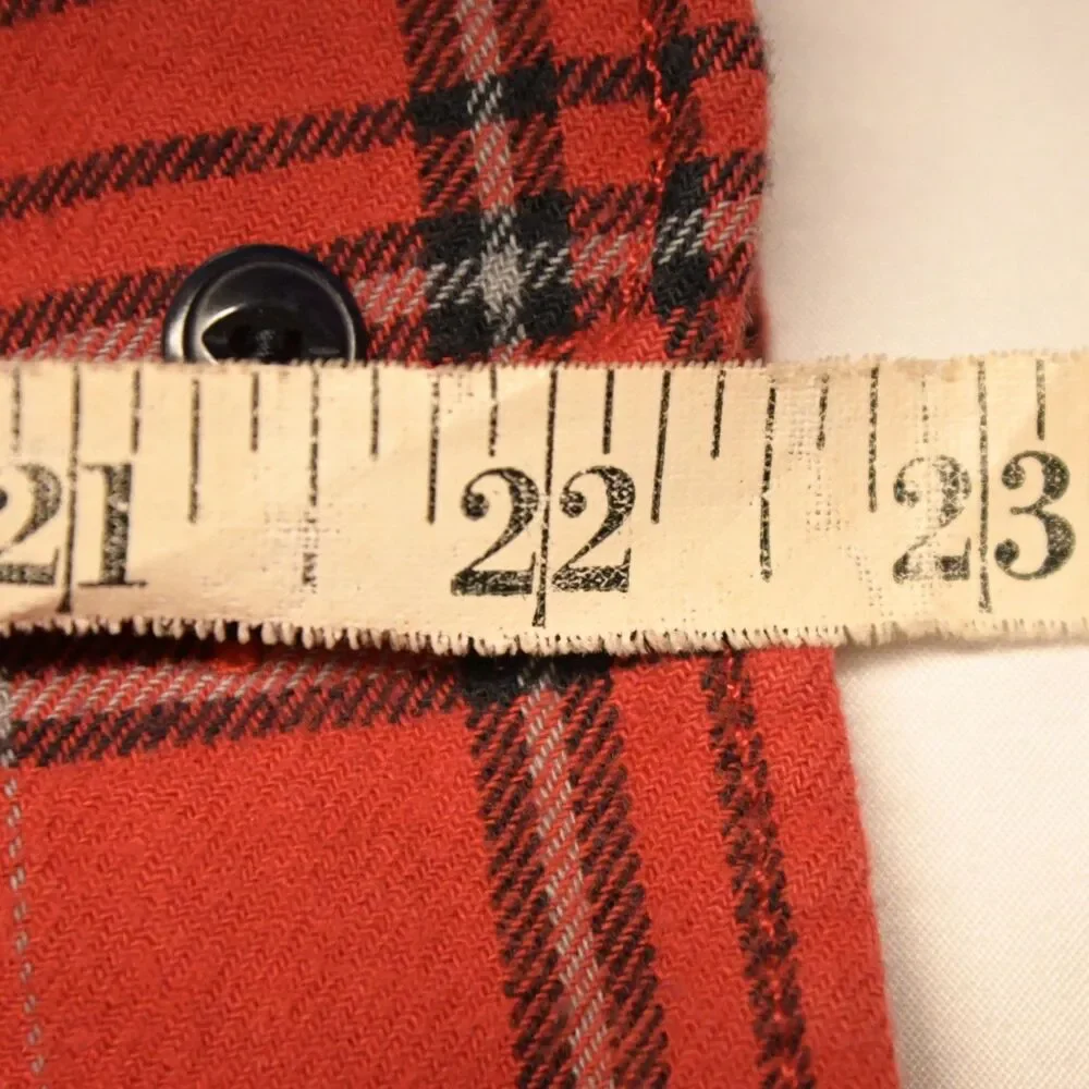 J Crew Womens 6 Red Plaid Long Sleeve Flannel Button Down Shirt - Picture 6 of 7